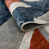 Tapete de Sala Rombos Gris y Azul 200x300cm Clásico Rectangular Suave - TAPETES Y ALFOMBRAS | Bylmo