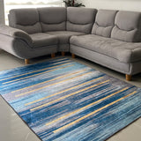 Tapete de Sala Rayas Azul 200x150cm Clásico Rectangular Suave - TAPETES Y ALFOMBRAS | Bylmo