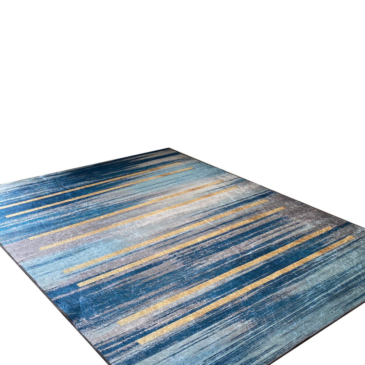 Tapete de Sala Rayas Azul 200x150cm Clásico Rectangular Suave - TAPETES Y ALFOMBRAS | Bylmo