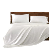 Juego de Sabanas de Satín Blanco 160x190cm 300 Hilos con Dos Sábanas y Dos Fundas de Almohada - SABANAS | Bylmo