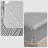 Juego de Sabanas de Satín Gris Oscuro 160x190cm 300 Hilos con Dos Sábanas y Dos Fundas de Almohada - SABANAS | Bylmo