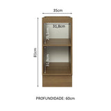 Mueble Inferior de Cocina Glamy Marron 35x81cm sin Mesón y sin Pozuelo - MUEBLES INFERIORES DE COCINA | Bylmo