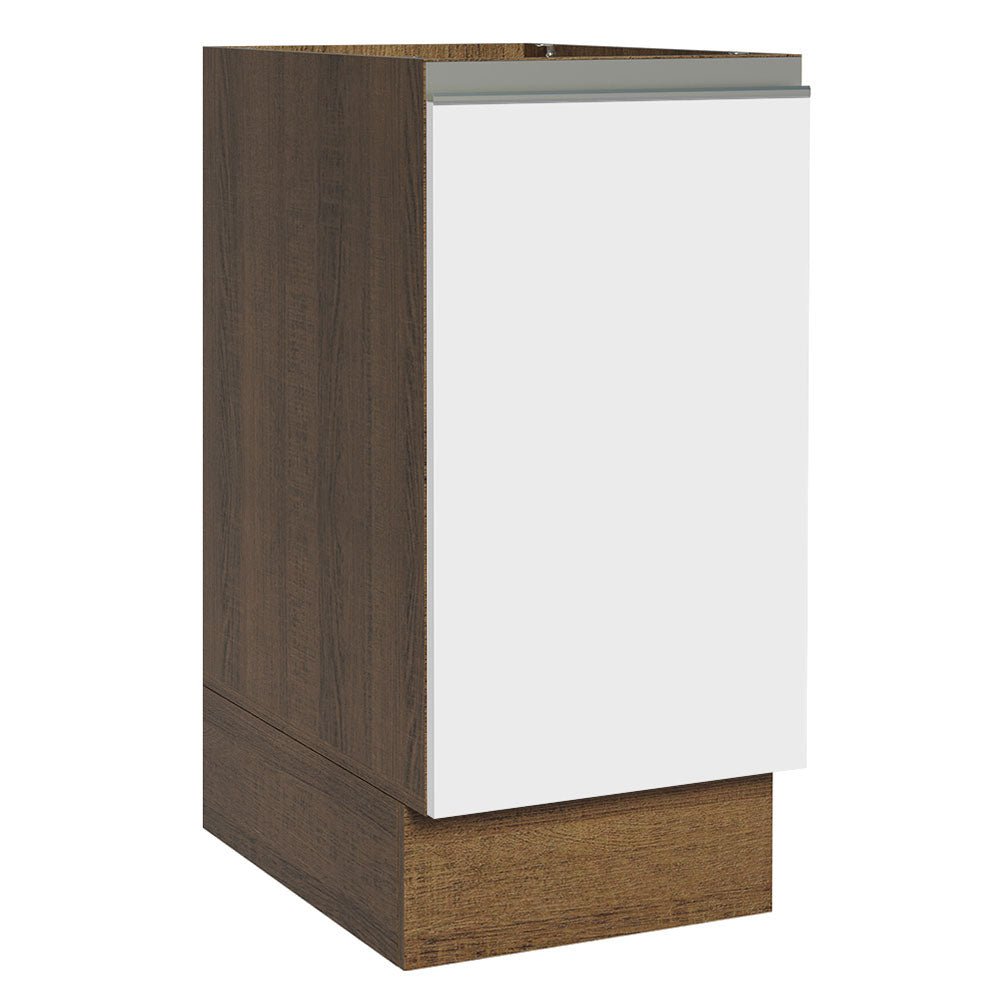 Mueble Inferior de Cocina Glamy Marron y Blanco 35x81cm sin Mesón y sin Pozuelo - MUEBLES INFERIORES DE COCINA | Bylmo