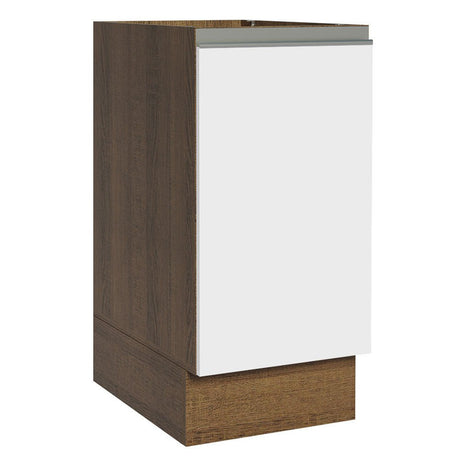 Mueble Inferior de Cocina Glamy Marron y Blanco 35x81cm sin Mesón y sin Pozuelo - MUEBLES INFERIORES DE COCINA | Bylmo