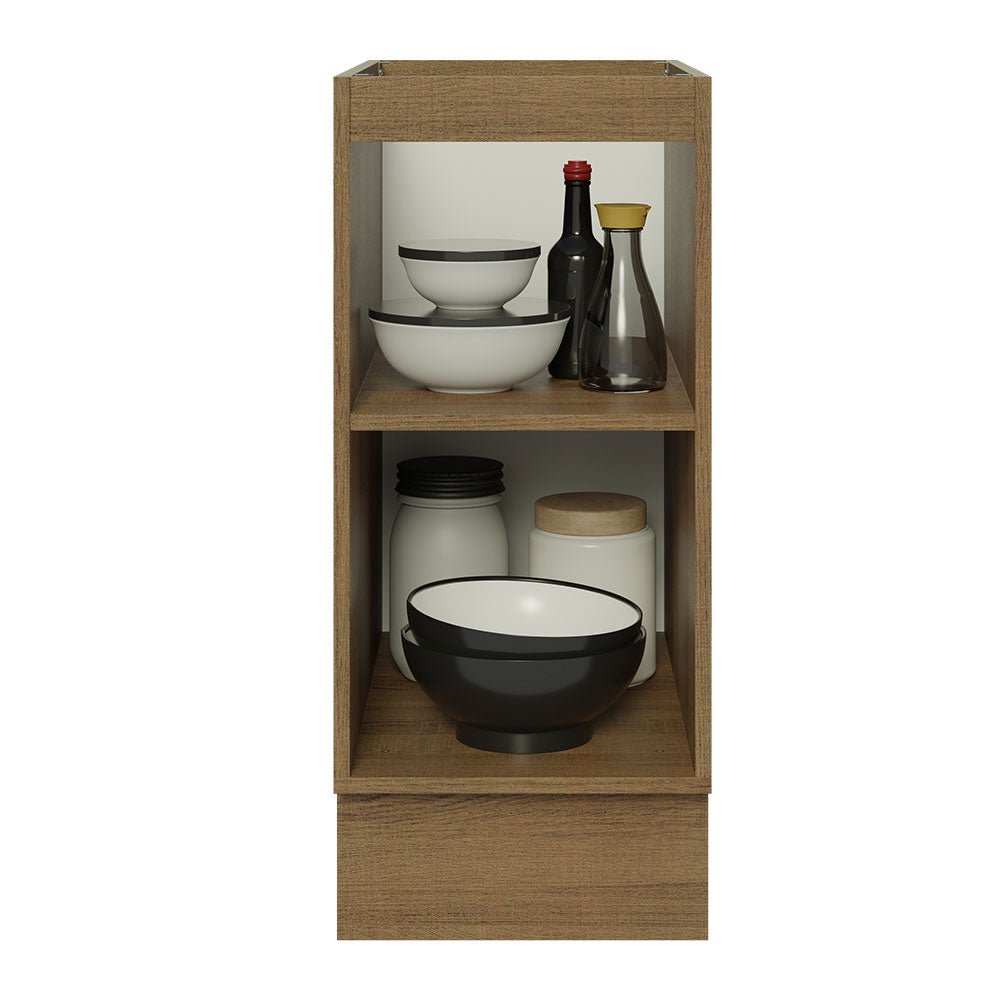 Mueble Inferior de Cocina Glamy Marron y Blanco 35x81cm sin Mesón y sin Pozuelo - MUEBLES INFERIORES DE COCINA | Bylmo