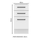 Mueble Inferior de Cocina Agata Blanco 40x81cm sin Mesón y sin Pozuelo - MUEBLES INFERIORES DE COCINA | Bylmo