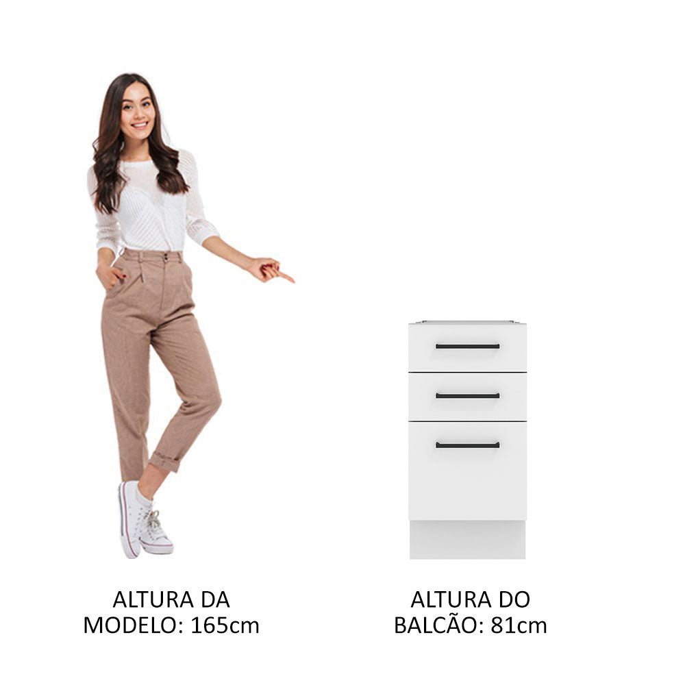 Mueble Inferior de Cocina Agata Blanco 40x81cm sin Mesón y sin Pozuelo - MUEBLES INFERIORES DE COCINA | Bylmo