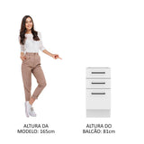 Mueble Inferior de Cocina Agata Blanco 40x81cm sin Mesón y sin Pozuelo - MUEBLES INFERIORES DE COCINA | Bylmo
