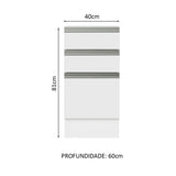 Mueble Inferior de Cocina Glamy Blanco 40x81cm sin Mesón y sin Pozuelo - MUEBLES INFERIORES DE COCINA | Bylmo