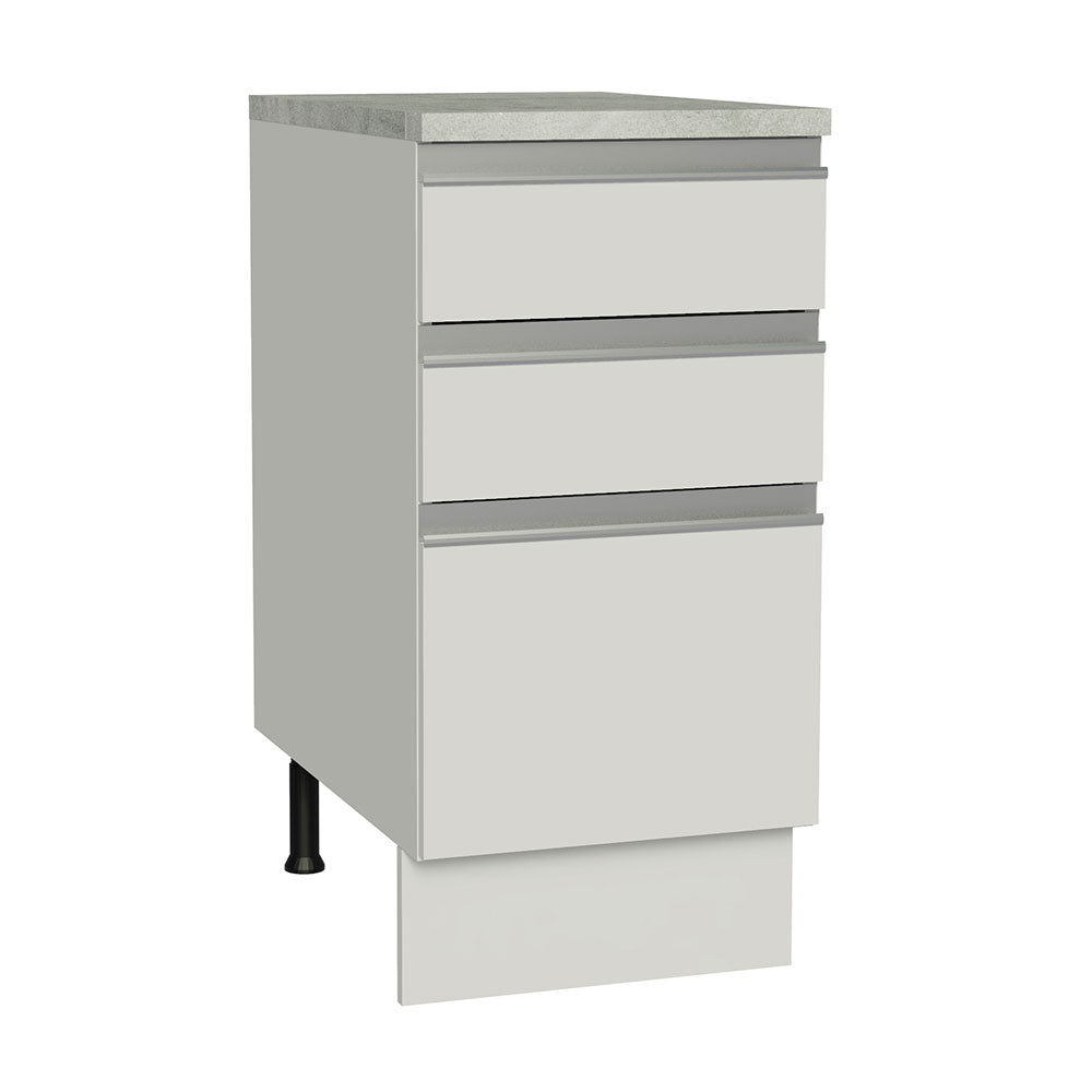 Mueble Inferior de Cocina Glamy Blanco 40x84cm con Meson de Madera y sin Pozuelo - MUEBLES INFERIORES DE COCINA | Bylmo