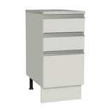 Mueble Inferior de Cocina Glamy Blanco 40x84cm con Meson de Madera y sin Pozuelo - MUEBLES INFERIORES DE COCINA | Bylmo
