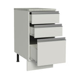Mueble Inferior de Cocina Glamy Blanco 40x84cm con Meson de Madera y sin Pozuelo - MUEBLES INFERIORES DE COCINA | Bylmo