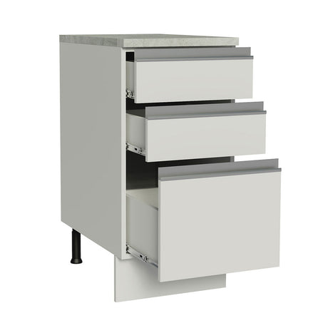 Mueble Inferior de Cocina Glamy Blanco 40x84cm con Meson de Madera y sin Pozuelo - MUEBLES INFERIORES DE COCINA | Bylmo