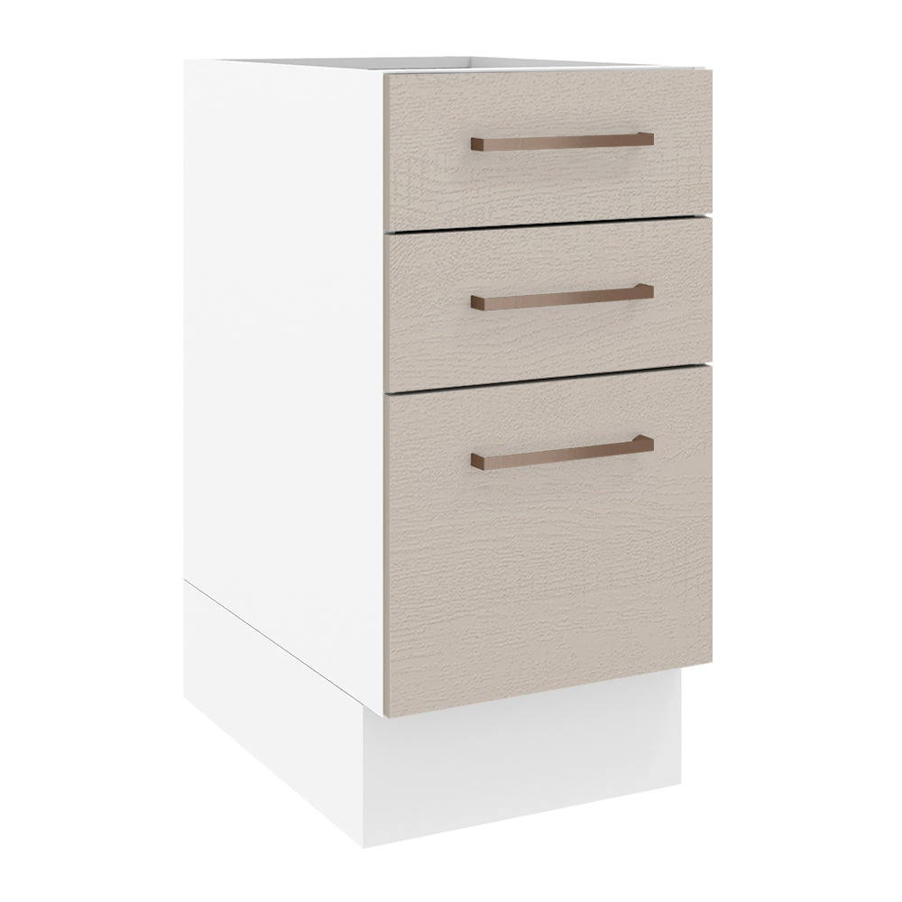 Mueble Inferior de Cocina Agata Blanco y Crema 40x81cm sin Mesón y sin Pozuelo - MUEBLES INFERIORES DE COCINA | Bylmo