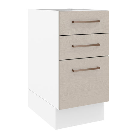 Mueble Inferior de Cocina Agata Blanco y Crema 40x81cm sin Mesón y sin Pozuelo - MUEBLES INFERIORES DE COCINA | Bylmo