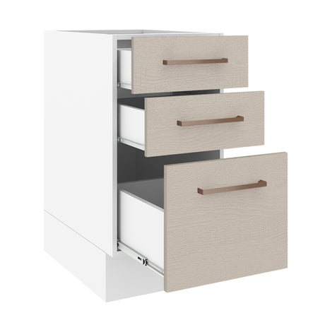 Mueble Inferior de Cocina Agata Blanco y Crema 40x81cm sin Mesón y sin Pozuelo - MUEBLES INFERIORES DE COCINA | Bylmo