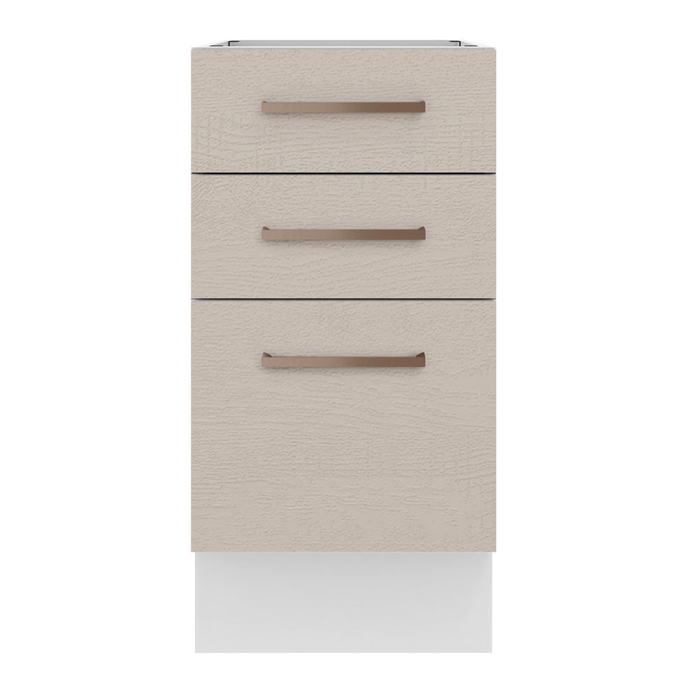 Mueble Inferior de Cocina Agata Blanco y Crema 40x81cm sin Mesón y sin Pozuelo - MUEBLES INFERIORES DE COCINA | Bylmo
