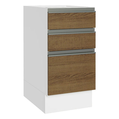 Mueble Inferior de Cocina Glamy Blanco y Marron 40x81cm sin Mesón y sin Pozuelo - MUEBLES INFERIORES DE COCINA | Bylmo
