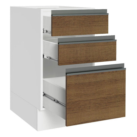 Mueble Inferior de Cocina Glamy Blanco y Marron 40x81cm sin Mesón y sin Pozuelo - MUEBLES INFERIORES DE COCINA | Bylmo
