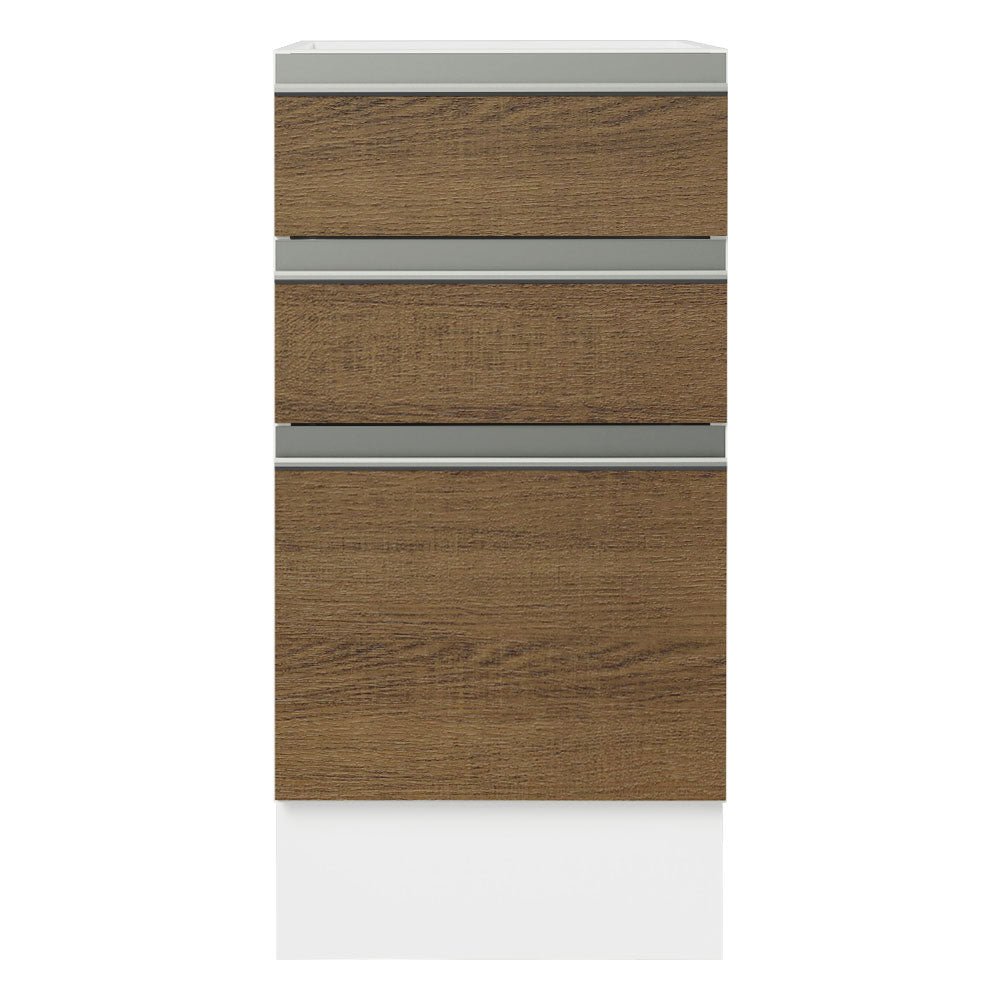 Mueble Inferior de Cocina Glamy Blanco y Marron 40x81cm sin Mesón y sin Pozuelo - MUEBLES INFERIORES DE COCINA | Bylmo