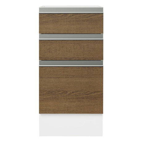 Mueble Inferior de Cocina Glamy Blanco y Marron 40x81cm sin Mesón y sin Pozuelo - MUEBLES INFERIORES DE COCINA | Bylmo