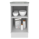 Mueble Inferior de Cocina Glamy Blanco y Negro 40x84cm sin Mesón y sin Pozuelo - MUEBLES INFERIORES DE COCINA | Bylmo