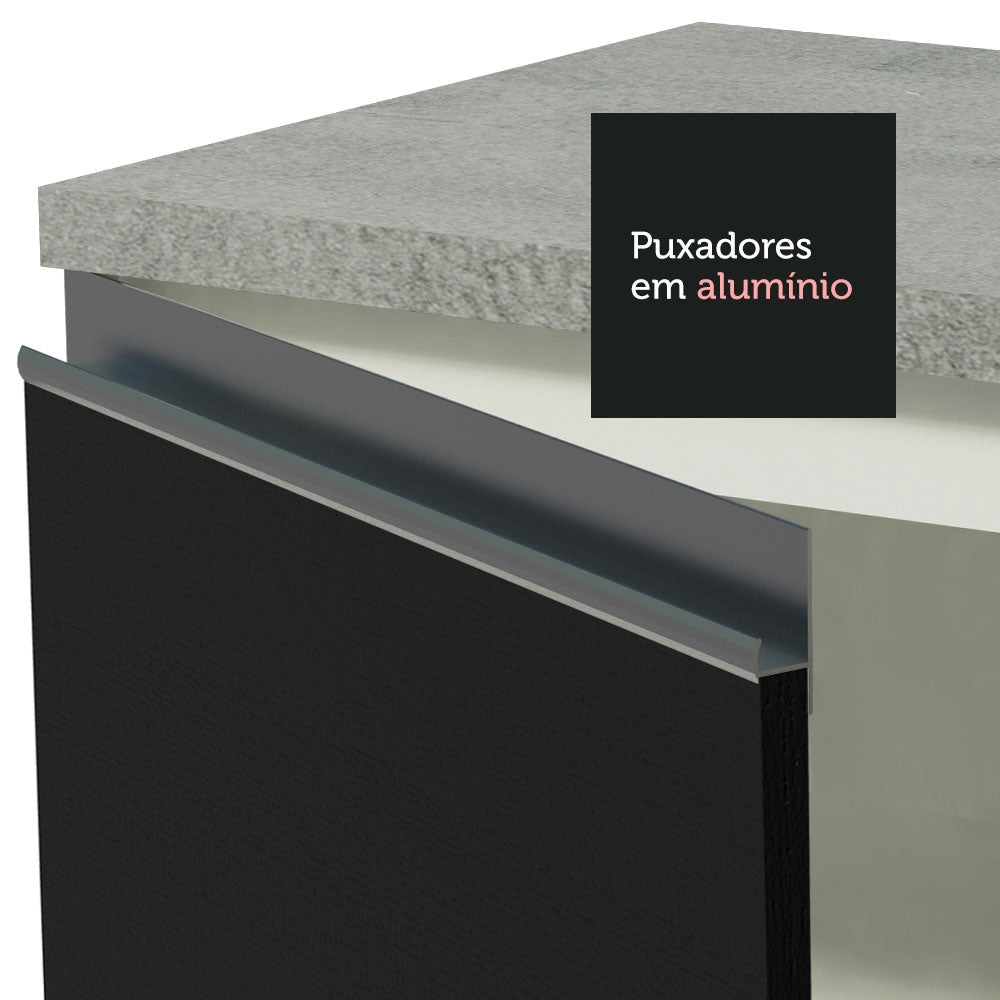 Mueble Inferior de Cocina Glamy Blanco y Negro 40x84cm sin Mesón y sin Pozuelo - MUEBLES INFERIORES DE COCINA | Bylmo