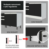 Mueble Inferior de Cocina Glamy Blanco y Negro 40x84cm sin Mesón y sin Pozuelo - MUEBLES INFERIORES DE COCINA | Bylmo