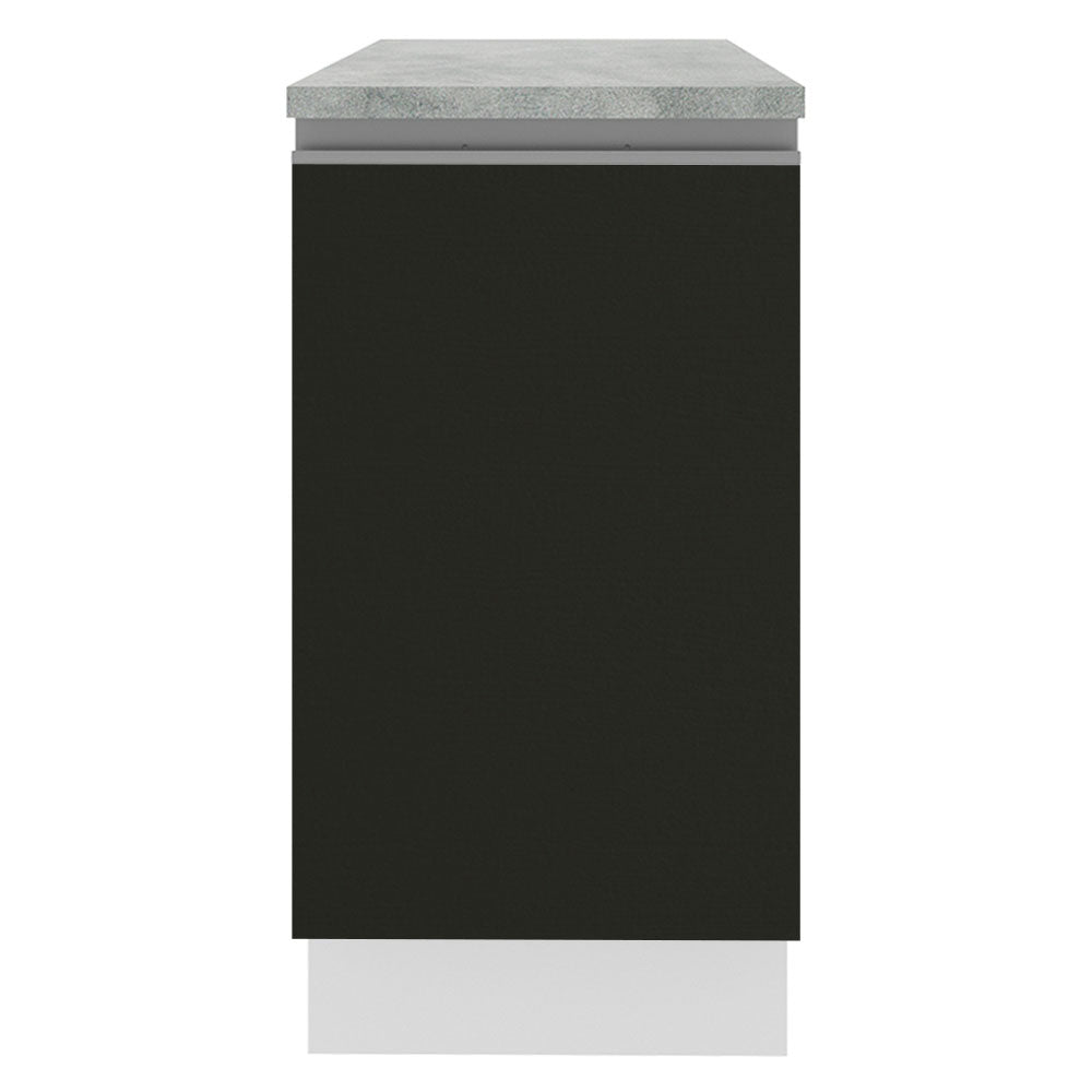 Mueble Inferior de Cocina Glamy Blanco y Negro 40x84cm sin Mesón y sin Pozuelo - MUEBLES INFERIORES DE COCINA | Bylmo