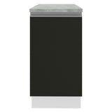 Mueble Inferior de Cocina Glamy Blanco y Negro 40x84cm sin Mesón y sin Pozuelo - MUEBLES INFERIORES DE COCINA | Bylmo