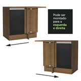 Mueble Inferior de Cocina Glamy Marron y Negro 94x84cm sin Mesón y sin Pozuelo - MUEBLES INFERIORES DE COCINA | Bylmo