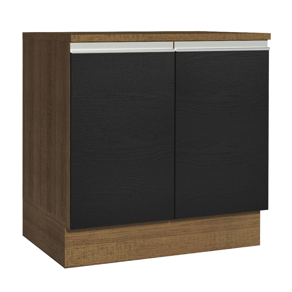 Mueble Inferior de Cocina Glamy Marron y Negro 80x84cm sin Mesón y sin Pozuelo - MUEBLES INFERIORES DE COCINA | Bylmo