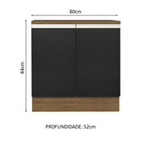 Mueble Inferior de Cocina Glamy Marron y Negro 80x84cm sin Mesón y sin Pozuelo - MUEBLES INFERIORES DE COCINA | Bylmo