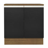 Mueble Inferior de Cocina Glamy Marron y Negro 80x84cm sin Mesón y sin Pozuelo - MUEBLES INFERIORES DE COCINA | Bylmo