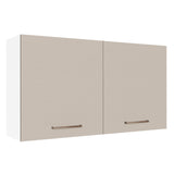 Mueble Superior de Cocina Agata Blanco y Crema 120x66cm con Cuatro Entrepaños y con Dos Puertas - MUEBLES SUPERIORES DE COCINA | Bylmo