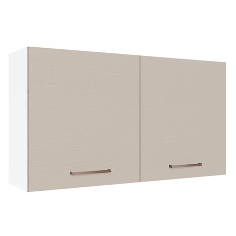 Mueble Superior de Cocina Agata Blanco y Crema 120x66cm con Cuatro Entrepaños y con Dos Puertas - MUEBLES SUPERIORES DE COCINA | Bylmo