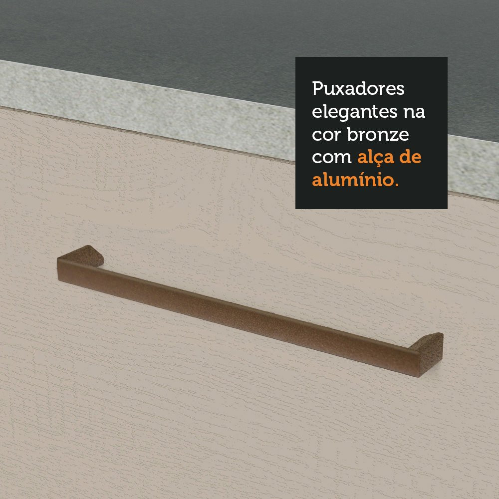 Mueble Superior de Cocina Agata Blanco y Crema 120x66cm con Cuatro Entrepaños y con Dos Puertas - MUEBLES SUPERIORES DE COCINA | Bylmo