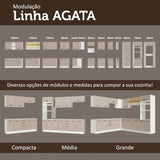 Mueble Superior de Cocina Agata Blanco y Crema 150x66cm con Seis Entrepaños y con Dos Puertas - MUEBLES SUPERIORES DE COCINA | Bylmo