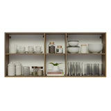 Mueble Superior de Cocina Glamy Marron 150x66cm con Seis Entrepaños y con Dos Puertas - MUEBLES SUPERIORES DE COCINA | Bylmo