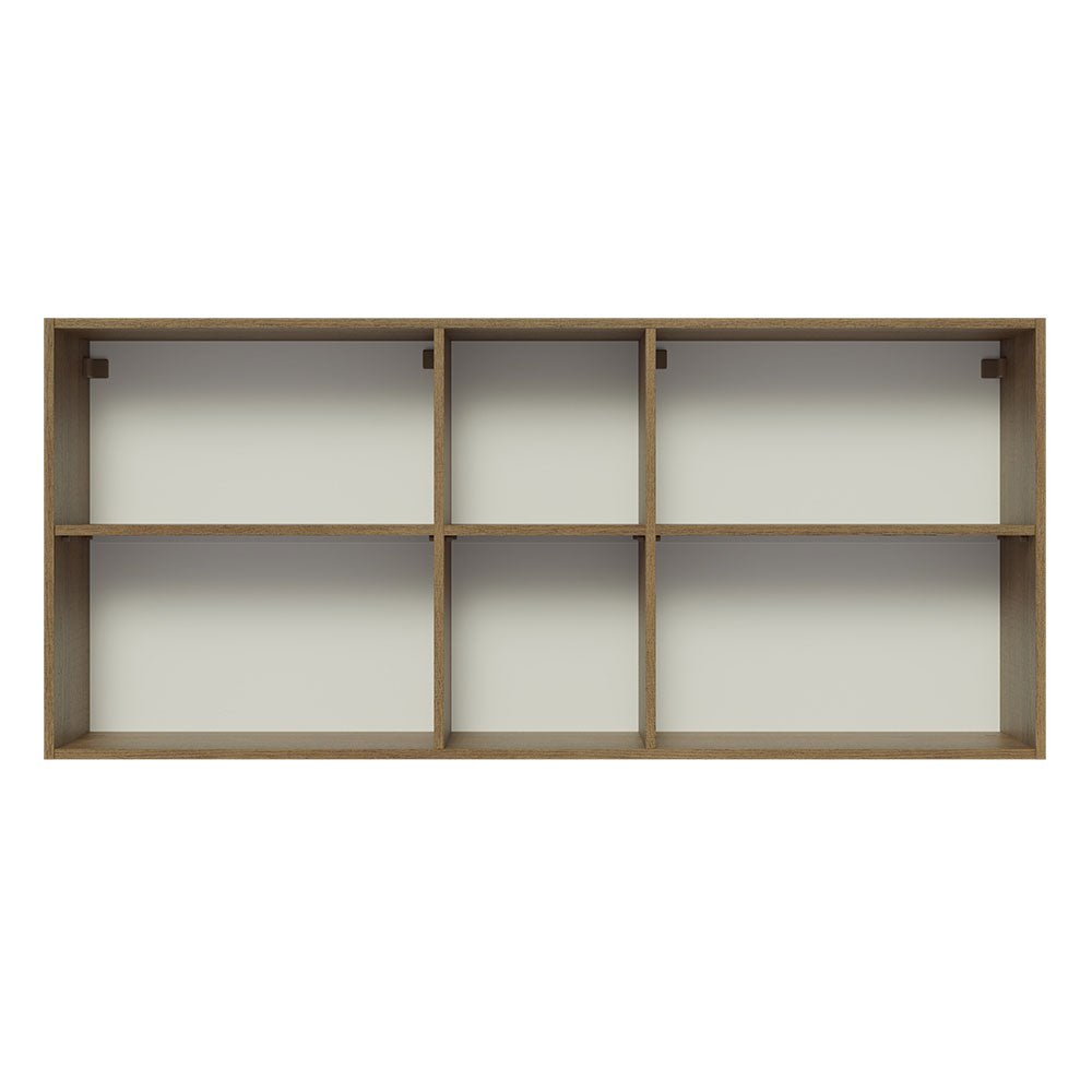 Mueble Superior de Cocina Glamy Marron 150x66cm con Seis Entrepaños y con Dos Puertas - MUEBLES SUPERIORES DE COCINA | Bylmo