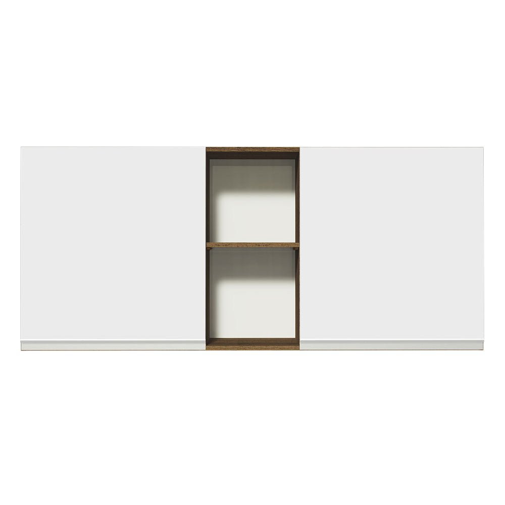 Mueble Superior de Cocina Glamy Marron y Blanco 150x66cm con Seis Entrepaños y con Dos Puertas - MUEBLES SUPERIORES DE COCINA | Bylmo