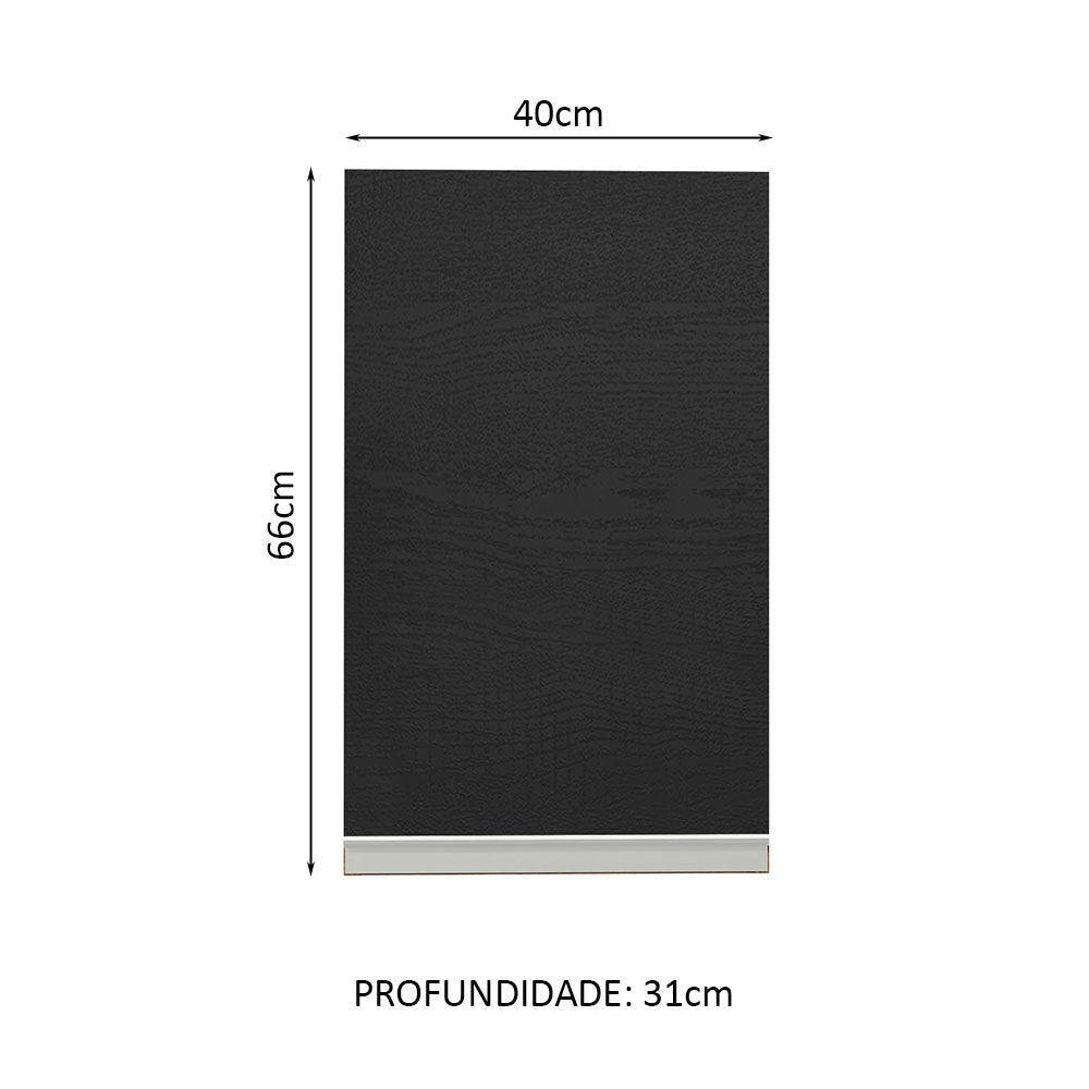 Mueble Superior de Cocina Glamy Marron y Negro 40x66cm con Dos Entrepaños y con Una Puerta - MUEBLES SUPERIORES DE COCINA | Bylmo