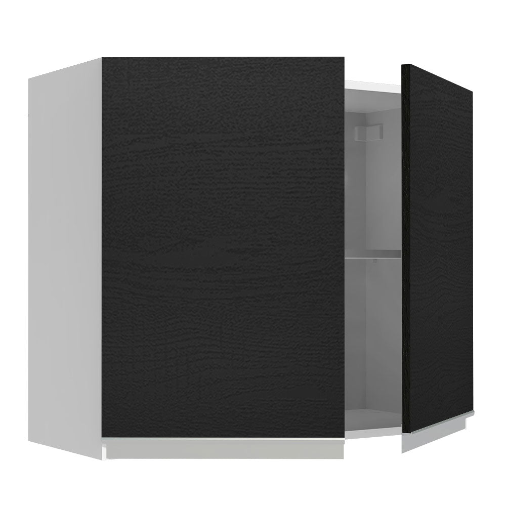 Mueble Superior de Cocina Glamy Blanco y Negro 80x66cm con Dos Entrepaños y con Dos Puertas - MUEBLES SUPERIORES DE COCINA | Bylmo