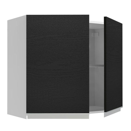Mueble Superior de Cocina Glamy Blanco y Negro 80x66cm con Dos Entrepaños y con Dos Puertas - MUEBLES SUPERIORES DE COCINA | Bylmo