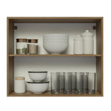 Mueble Superior de Cocina Glamy Marron y Negro 80x66cm con Dos Entrepaños y con Dos Puertas - MUEBLES SUPERIORES DE COCINA | Bylmo