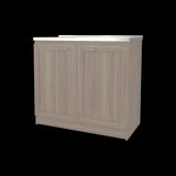 Mueble Inferior de Cocina Zurich Bardolino 98.5x52.5cm con Mesón de Acero Inoxidable y con Pozuelo para Lado Izquierdo - MUEBLES INFERIORES DE COCINA | Bylmo