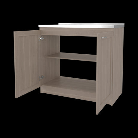 Mueble Inferior de Cocina Zurich Bardolino 98.5x52.5cm con Mesón de Acero Inoxidable y con Pozuelo para Lado Izquierdo - MUEBLES INFERIORES DE COCINA | Bylmo