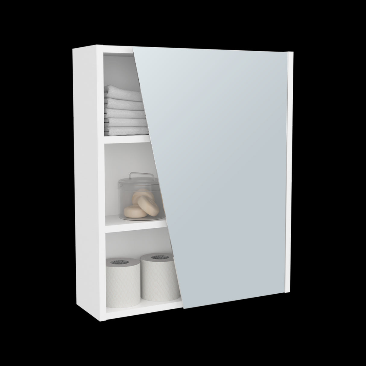 Gabinete de Baño Quintana Blanco 50x59.1cm con Espejo y con Cinco Entrepaños - GABINETES DE BANHO | Bylmo