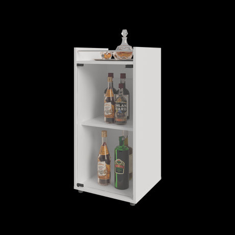 Mini Bar Theba Blanco 38.1x81.3cm sin Cajones y con Tres Comparrtimientos - BARES | Bylmo