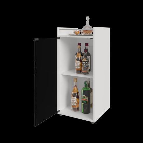 Mini Bar Theba Blanco 38.1x81.3cm sin Cajones y con Tres Comparrtimientos - BARES | Bylmo